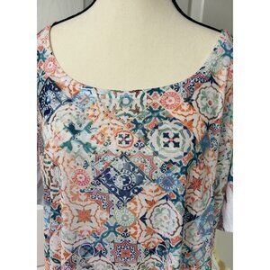 Live & Let Live Women's 3XL Peach Blue White Ombré Bling B54 New